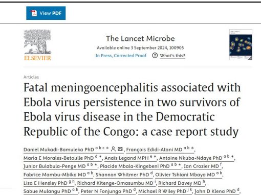 La méningo-encéphalite mortelle associée à la persistance du virus Ebola chez deux survivants de la maladie à virus Ebola en République démocratique du Congo: une étude de cas